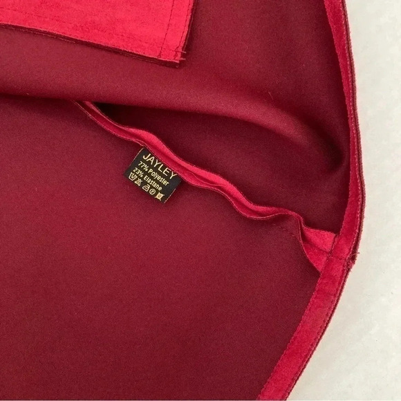 JAYLEY Red Luxury Faux Suede Jacket New One Size - Picture 5 of 9
